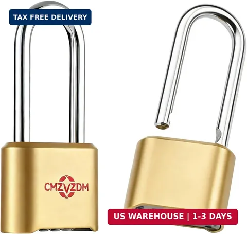 Heavy Duty Combination Padlock, 4 Digit Resettable Combo Lock with Long Shackle,