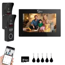 TUYA WiFi Wired Video Doorbell 1080P HD 7 Inch Monitor 2 Doorbell Kit for Home