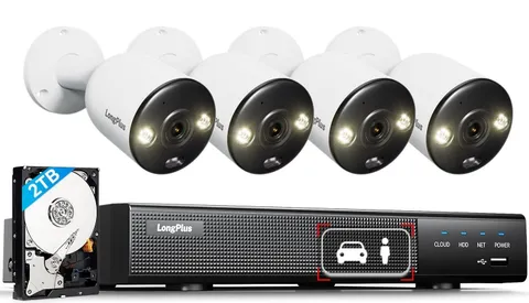 LongPlus 4K PoE Security Camera System 8CH NVR 4x 8MP 2TB HDD