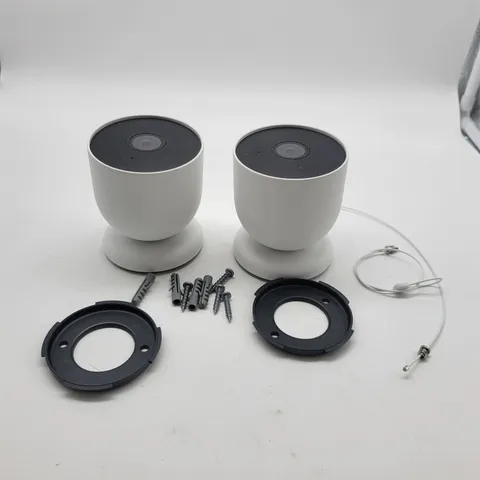Google Nest Cam Indoor/Outdoor Surveillance Camera, Snow, Pack of 2