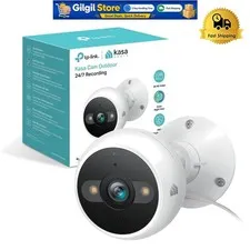 Kasa 2K+ Outdoor Security Camera - 24/7 Recording, Night Vision, Voice Control