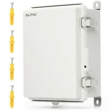 QILIPSU UL94-V0 Outdoor Electrical Box 8.3"x6.3"x3.9", Grey Door