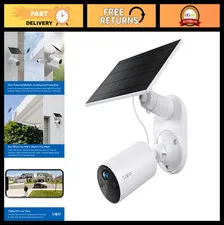 Wireless 1080p Solar Security Camera - Outdoor, Battery-Powered, Person Detectio
