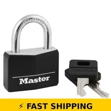 Master Lock 141D Black Covered Aluminum Padlock for Gym Locker