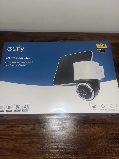 eufy 4G LTE Cam S330 4K Outdoor Solar 360 Pan/Tilt Color Night Vision