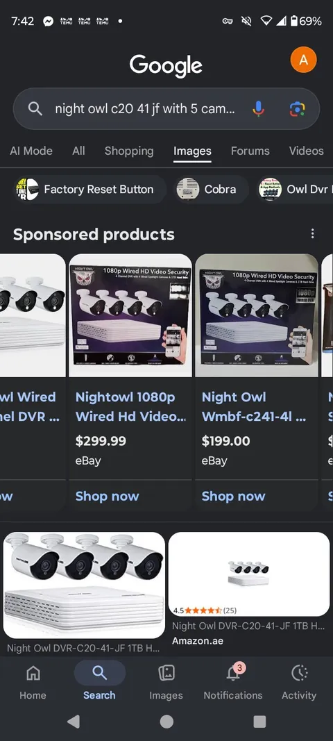 Night Owl C20 41 Jf Video Recorder 1080p Night Vision And Spot Light