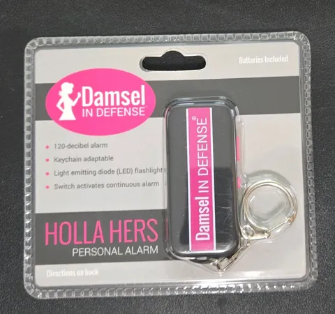 Damsel in Defense HOLLA HERS 120 dB Personal Alarm Keychain Flashlight
