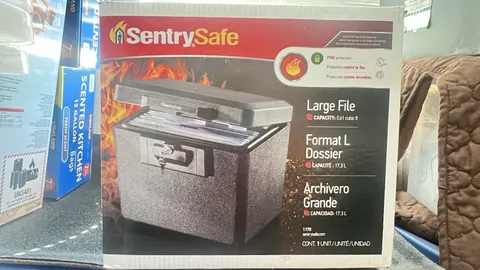 SentrySafe 1170 Large Fire Resistant Key Lock Safe Gray Metal Portable Box