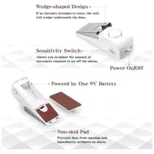 Portable Door Stop Alarm 120DB Siren - Pack of 2