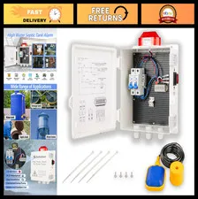 High Septic Tank Sump Control Panel, 110DB Alarm, Indoor/Outdoor Light, Pond & T