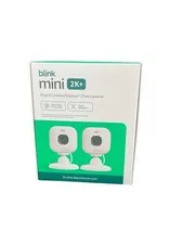 Blink Mini 2K+ (newest model) Plug-in Home Security Camera 2 cameras White