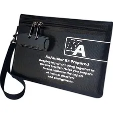 Small Fireproof Bag with Lock, Waterproof Money Bag with Zipper Pouch Envelop...