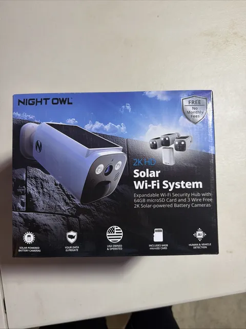 8-Channel 2K 64GB Security System with 3-Battery Solar Powered Spotlight Cameras