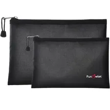 Fireproof Safe Money Document Bags - 2 Pack 13.4" x 9.8" and 10.6" x 6.7" Wat...