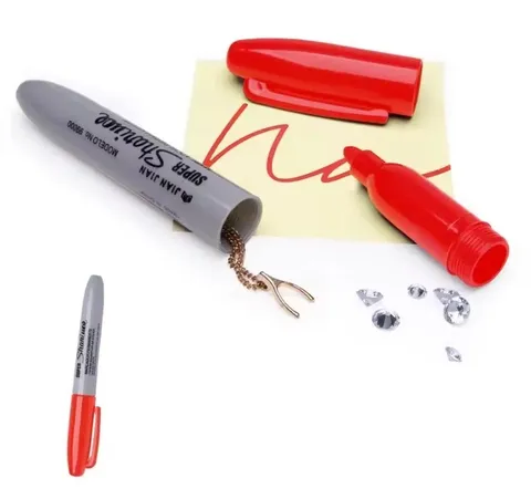 Mini Marker Pen Hidden Storage Safe Small Valuables Money Jewelry Red