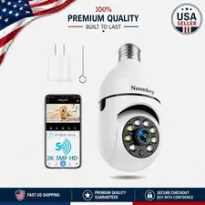 Super HD 2K Light Bulb Security Camera with Easy Screw-In Installation & WiFi