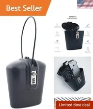 Portable Indoor/Outdoor Lock Box Safe with Key and Combination Access Black