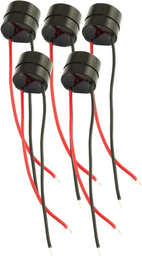 5pcs DC 12V Wired Active Electronic Buzzer Electromagnetic Type 12095 Black 