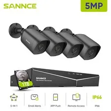 SANNCE 8CH 5MP DVR CCTV Security Camera System Outdoor IR Night Vision IP66 1TB