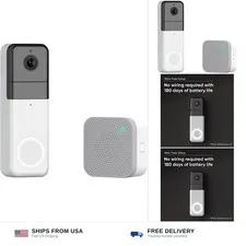 Wyze Wireless Video Doorbell Pro (Chime Included), 1440 HD Video, 1:1 Aspect ...