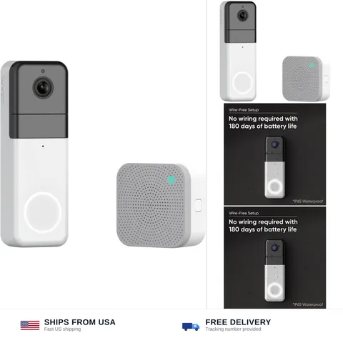 Wyze Wireless Video Doorbell Pro (Chime Included), 1440 HD Video, 1:1 Aspect ...