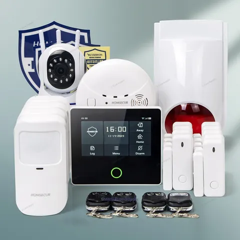 HOMSECUR Wireless WIFI 4G 2G LCD Home 4.3" Alarm System Touch Screen