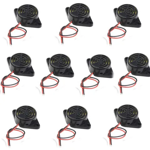 tatoko DC 3-24V Electronic Buzzer Alarm Sounder Continuous Beep 10PCS Black 