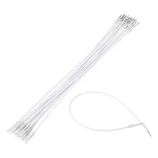 20Pcs Security Tags Lanyards Wire Loop (12", White), Steel Wire Cable Loop