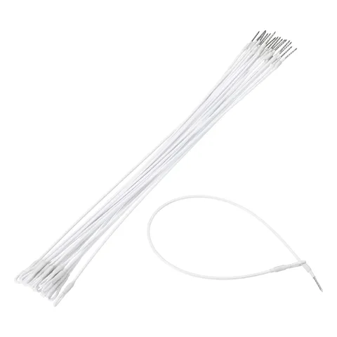 20Pcs Security Tags Lanyards Wire Loop (12", White), Steel Wire Cable Loop