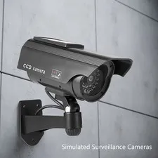 Solar/Aa Dual-Mode Fake Camera System - 2-Second LED Alert with Wall Mount Kit,