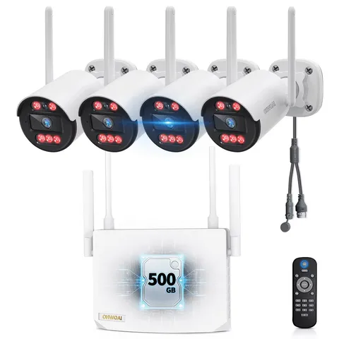 3MP Wireless Security Camera System, 6 Cameras Wifi Indoor Outdoor, AI Detection