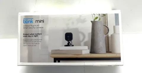 Blink Mini - Compact indoor plug-in smart security camera, 1080p HD video, night