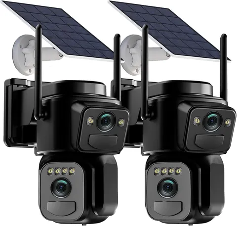 Uniter (2-PACK) 5G Dual Lens 6MP Solar Security Cameras, Wireless, Outdoor