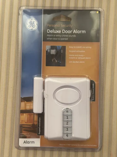 GE Deluxe Door Alarm 4-Digit Keypad 120dB Entry Chime White MPN 45117