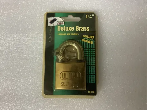 Ultra Solid Brass Luggage & Locker 1-1/4" Padlock (OLD STOCK)