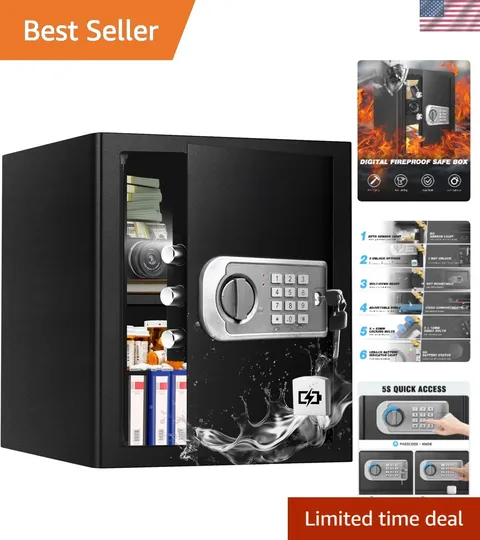 Versatile 3.0 CuFt Home Safe with Dual Alarm & Keypad Access for Valuables