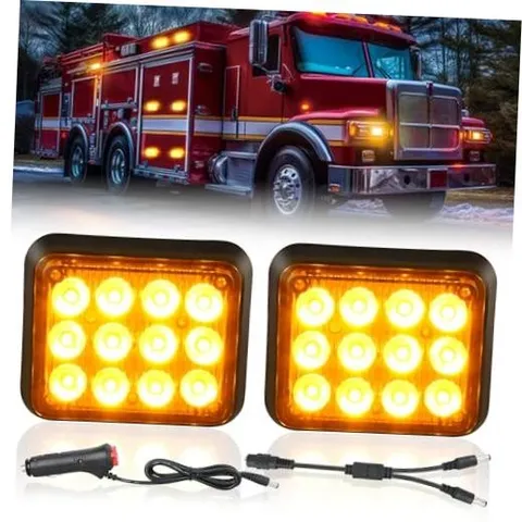 12LED Magnetic Wireless Trailer Lights 2PCS Rechargeable Portable 12LED Amber