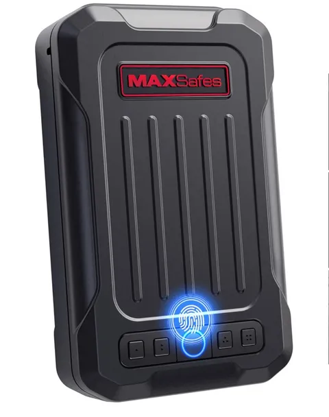 MAXSafes 18-Gauge Steel Portable Lock Box Safe w/ Digital Fingerprint Access