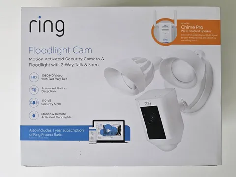 BRAND NEW Ring Floodlight Cam Wired Plus Surveillance Camera - White