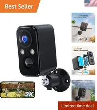 PIR-Sensor Wireless Security Camera - 2K Resolution & Real-Time Alerts