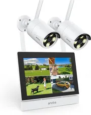 5MP Wireless Security Camera System with 7'' Touch Screen Monitor, 64GB SD Inclu