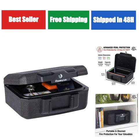 SentrySafe Fireproof Money Safe with Key Lock, Portable 1200
