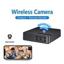 Mini WiFi Security Camera 720P 180° Rotate Lens IR Night Vision Remote Cam