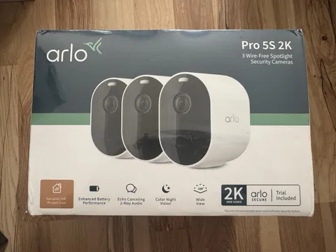 Arlo Pro 5S 2K 3 Wire-Free Spotlight Security Cameras VMC4360P-100NAS - New