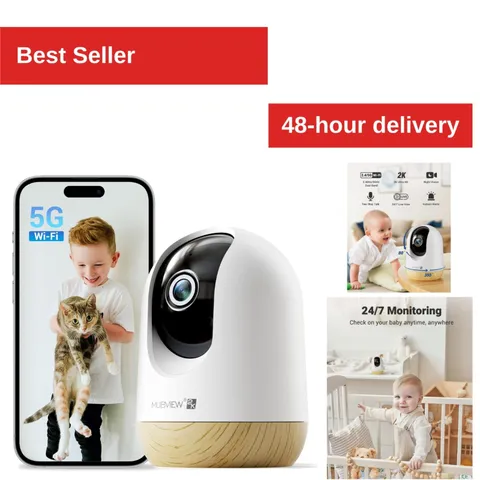 MUBVIEW 5G WiFi Indoor Security Camera, 2K Night Vision, Auto Tracking