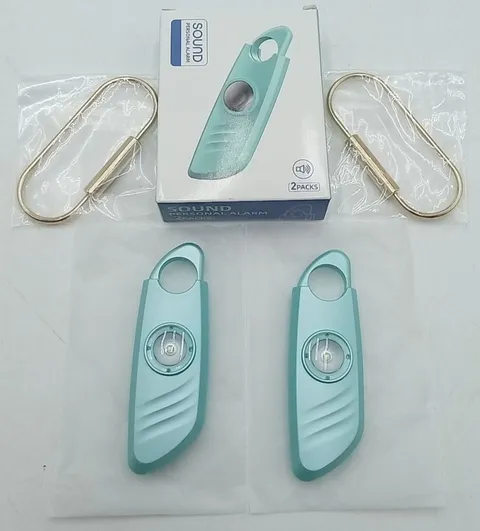 2 Pack 140dB Personal Sound Alarm Keychain LED Emergency Loud Siren