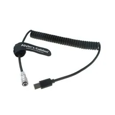 BMPCC 4K 6K Trigger Power Cable USB C Type-C PD to Weipu SF61B/S2 2 Pin Coile...