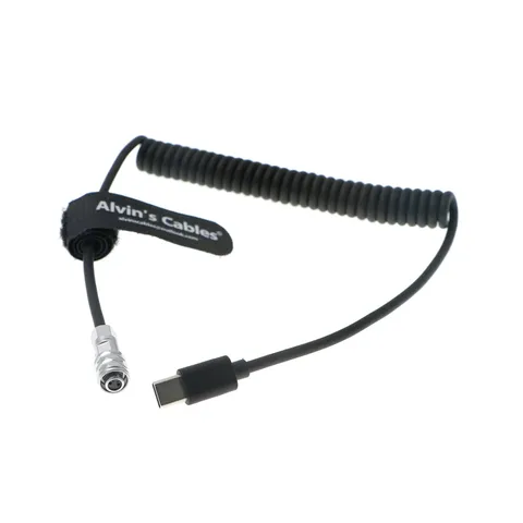 BMPCC 4K 6K Trigger Power Cable USB C Type-C PD to Weipu SF61B/S2 2 Pin Coile...