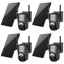 4 Pack Security Camera Wireless Outdoor 2K 360° PTZ Camera Solar
