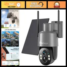 4G LTE Solar Security Camera - Wireless Outdoor, 2.5K Color Night Vision, 360° P